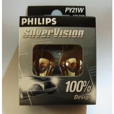 2er Blister Philips 12496SV B2 PY21W SilverVision