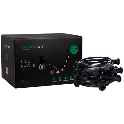 ILLU Cable E27 51.5m 100 bases IP44 -0,5m- THORGEON