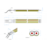 IR-Zwillingsrohstrahler 230V 2500W Typ A DTG 230V 2500W 675 KrH1