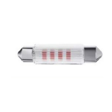 LED Soffittelampe 11x43mm, 24-28VAC/DC rot 2 Chip mit Brückengleichrichter